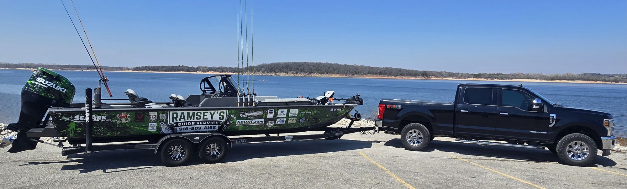 Ramsey’s Guide Service boat and truck